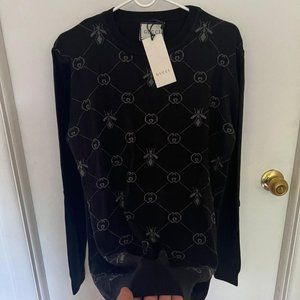 Men jacquard casual crew neck sweater